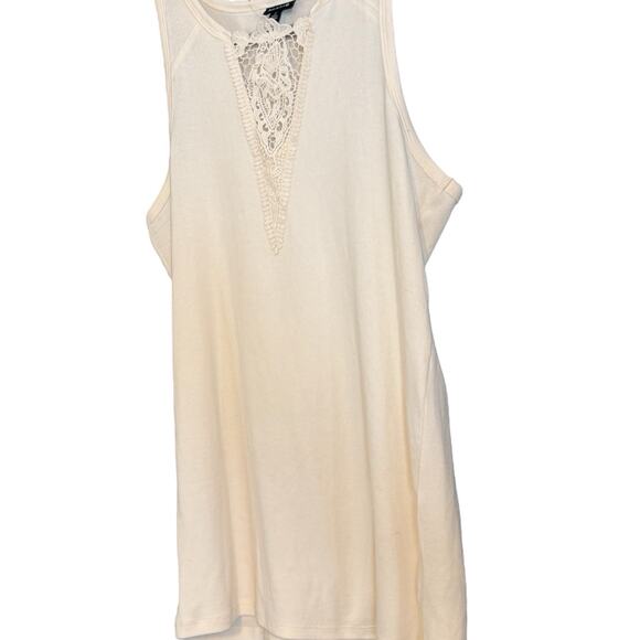 Torrid Top Women Size 2X Plus Cream Ribbed Knit Crochet Tank 18/20 - Picture 4 of 9